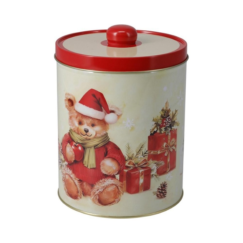 SCATOLA METALLO ORSETTO NATALE H.15.5